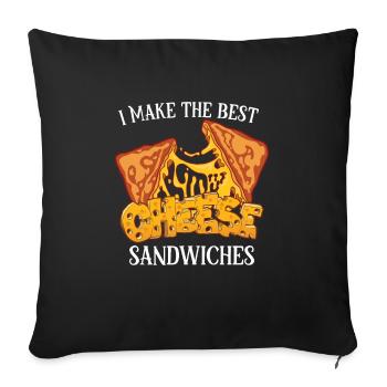 Cheese Cheesesteak Rolls Philly Cheesesteak - Sofa pillowcase 17,3'' x 17,3'' (45 x 45 cm) - black - Front