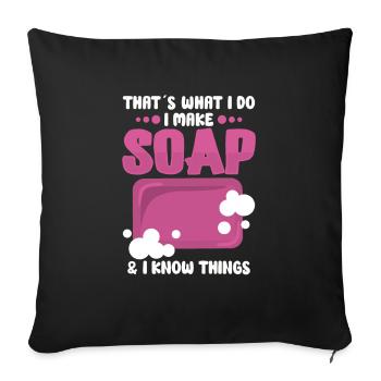 Seifenherstellung Seifenblasen Bubble Badezimmer - Sofakissenbezug 45 x 45 cm - Schwarz - Vorne