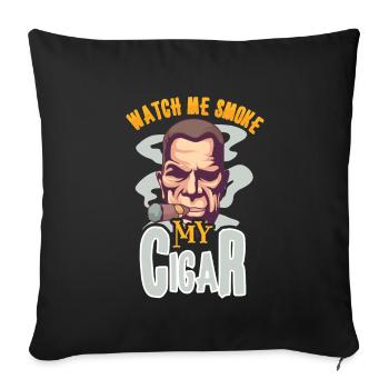Cigare Cigares Fumer Fumer Bourbon Whisky Cadeau - Housse de coussin décorative 45 x 45 cm - noir - Devant