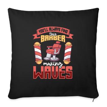 Barbe Barbier Coiffeur Coiffeur Salon de coiffure - Housse de coussin décorative 45 x 45 cm - noir - Devant