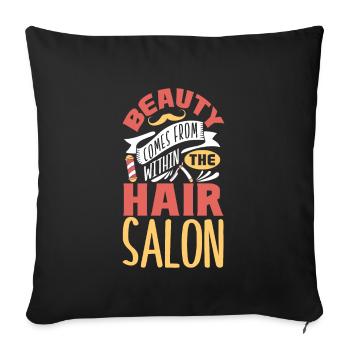 Barbe Barbier Coiffeur Coiffeur Salon de coiffure - Housse de coussin décorative 45 x 45 cm - noir - Devant