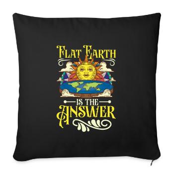 Théorie de la Terre plate Armée de la Terre plate Terre - Housse de coussin décorative 45 x 45 cm - noir - Devant