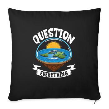 Théorie de la Terre plate Terre plate Armée de la Terre plate Terre - Housse de coussin décorative 45 x 45 cm - noir - Devant