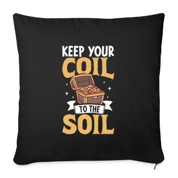 Oak Island / Treasure Hunting Oak Island Mystery - Sofa pillowcase 17,3'' x 17,3'' (45 x 45 cm) - black - Front