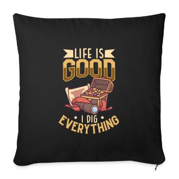 Oak Island / Treasure Hunting Oak Island Mystery - Sofa pillowcase 17,3'' x 17,3'' (45 x 45 cm) - black - Front