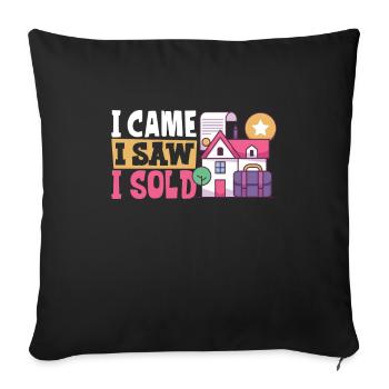 Agent immobilier Agent immobilier Clôture de maison Investisseur - Housse de coussin décorative 45 x 45 cm - noir - Devant