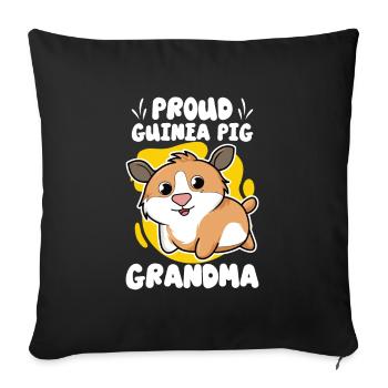Idée cadeau de pomme de terre poilue amoureux du cochon d’Inde - Housse de coussin décorative 45 x 45 cm - noir - Devant