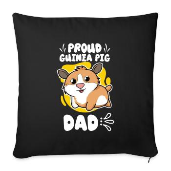 Idée cadeau de pomme de terre poilue amoureux du cochon d’Inde - Housse de coussin décorative 45 x 45 cm - noir - Devant