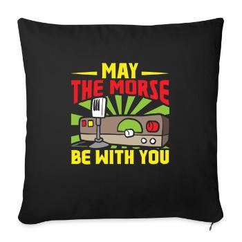 Opérateur radioamateur Signal radioamateur - Housse de coussin décorative 45 x 45 cm - noir - Devant