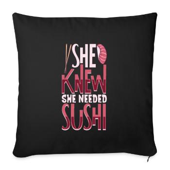 Fan de sushis Cuisine japonaise Cuisine gastronomique Japon - Housse de coussin décorative 45 x 45 cm - noir - Devant