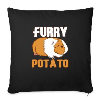 Idée cadeau de pomme de terre poilue amoureux du cochon d’Inde - Housse de coussin décorative 45 x 45 cm - noir - Devant