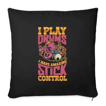 Drummer Drums Music Drum Set Drumming - Sofa pillowcase 17,3'' x 17,3'' (45 x 45 cm) - black - Front