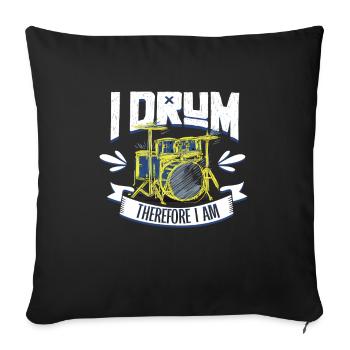 Drummer Drums Music Drum Set Drumming - Sofa pillowcase 17,3'' x 17,3'' (45 x 45 cm) - black - Front