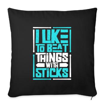 Drummer Drums Music Drum Set Drumming - Sofa pillowcase 17,3'' x 17,3'' (45 x 45 cm) - black - Front
