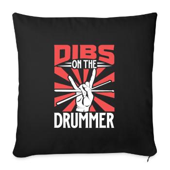 Drummer Drums Music Drum Set Drumming - Sofa pillowcase 17,3'' x 17,3'' (45 x 45 cm) - black - Front