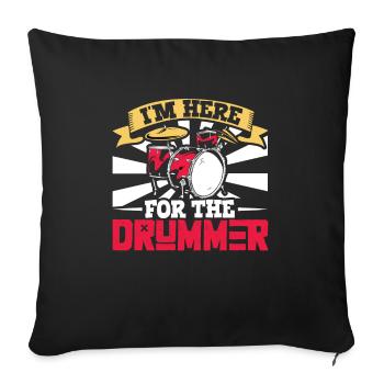 Drummer Drums Music Drum Set Drumming - Sofa pillowcase 17,3'' x 17,3'' (45 x 45 cm) - black - Front
