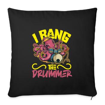 Batteur Batterie Musique Batterie Batterie - Housse de coussin décorative 45 x 45 cm - noir - Devant