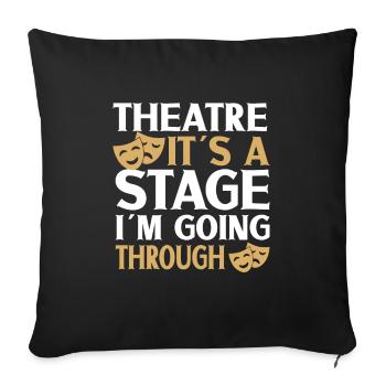 Drama teacher Drama teacher - Sofa pillowcase 17,3'' x 17,3'' (45 x 45 cm) - black - Front