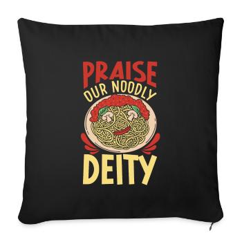 Athéisme athée Spaghetti volant - Housse de coussin décorative 45 x 45 cm - noir - Devant
