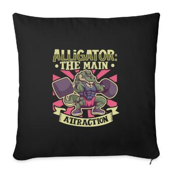 Alligator Crocodile Animal Reptile Zoo Lizard Love - Sofa pillowcase 17,3'' x 17,3'' (45 x 45 cm) - black - Front