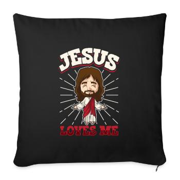 Jesus Christianity God Praying Prayer Pastor - Sofakissenbezug 45 x 45 cm - Schwarz - Vorne