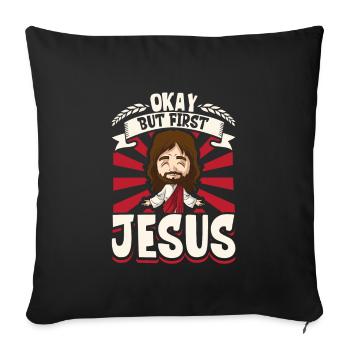 Jesus Christianity God Praying Prayer Pastor - Sofakissenbezug 45 x 45 cm - Schwarz - Vorne