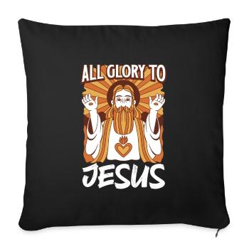Jesus Christianity God Praying Prayer Pastor - Sofakissenbezug 45 x 45 cm - Schwarz - Vorne