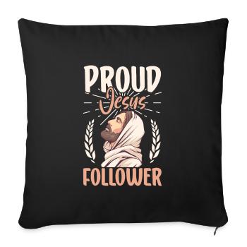 Jesus Christianity God Praying Prayer Pastor - Sofakissenbezug 45 x 45 cm - Schwarz - Vorne