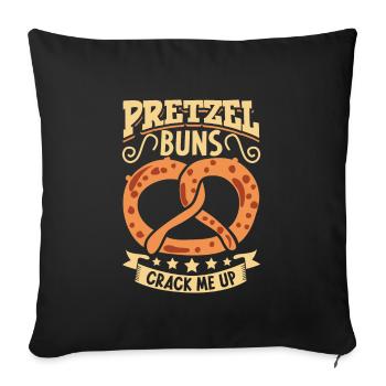 Cuisson Bretzel Boulangerie allemande Boulangerie Boulangerie Boulanger - Housse de coussin décorative 45 x 45 cm - noir - Devant