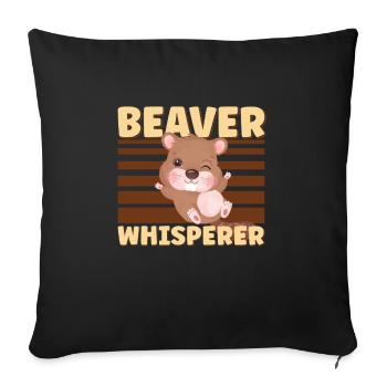 Beaver Fan Beaver Lover Funny Beaver Gift - Sofa pillowcase 17,3'' x 17,3'' (45 x 45 cm) - black - Front