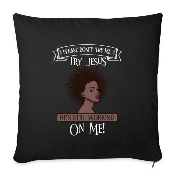 Afro Black Girl Pride Afro Girl Afrocentrique - Housse de coussin décorative 45 x 45 cm - noir - Devant