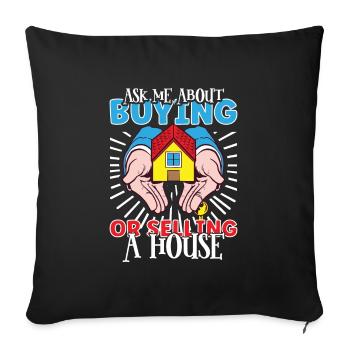 Agent immobilier Agent immobilier Clôture de maison Investisseur - Housse de coussin décorative 45 x 45 cm - noir - Devant