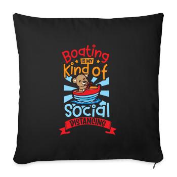 Boating Dad Boat Captain Pontoon Sailor Cruising - Sofakissenbezug 45 x 45 cm - Schwarz - Vorne