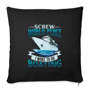 Boating Dad Boat Captain Pontoon Sailor Cruising - Sofakissenbezug 45 x 45 cm - Schwarz - Vorne