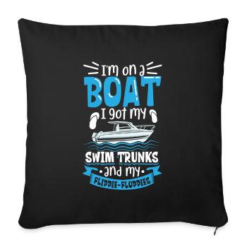 Boating Dad Boat Captain Pontoon Sailor Cruising - Sofakissenbezug 45 x 45 cm - Schwarz - Vorne