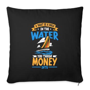 Boating Dad Boat Captain Pontoon Sailor Cruising - Sofa pillowcase 17,3'' x 17,3'' (45 x 45 cm) - black - Front