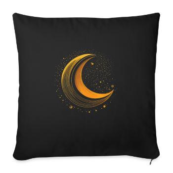 Moon phases, full moon, stars, space, moon, night - Sofa pillowcase 17,3'' x 17,3'' (45 x 45 cm) - black - Front