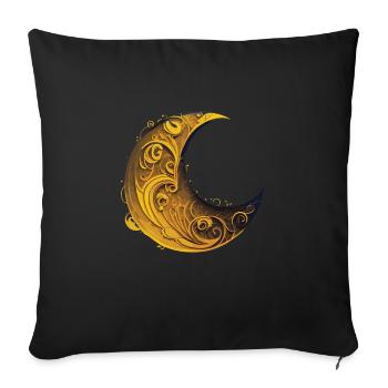 Moon phases, full moon, stars, space, moon, night - Sofa pillowcase 17,3'' x 17,3'' (45 x 45 cm) - black - Front