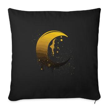 Moon phases, full moon, stars, space, moon, night - Sofa pillowcase 17,3'' x 17,3'' (45 x 45 cm) - black - Front