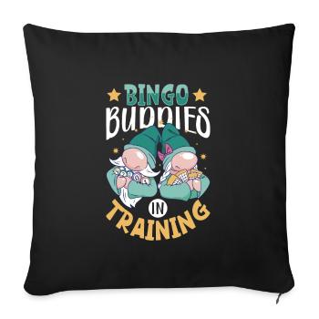 Jeu de cartes de bingo Grand-mère Joueur de bingo Cartes de bingo - Housse de coussin décorative 45 x 45 cm - noir - Devant