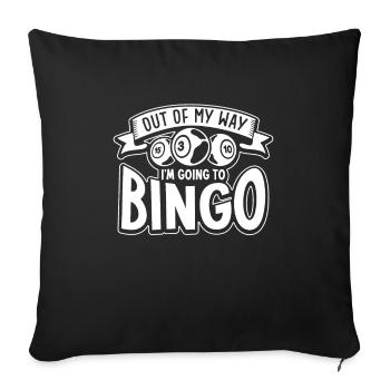 Jeu de cartes de bingo Grand-mère Joueur de bingo Cartes de bingo - Housse de coussin décorative 45 x 45 cm - noir - Devant