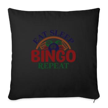 Jeu de cartes de bingo Grand-mère Joueur de bingo Cartes de bingo - Housse de coussin décorative 45 x 45 cm - noir - Devant