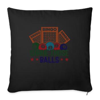 Jeu de cartes de bingo Grand-mère Joueur de bingo Cartes de bingo - Housse de coussin décorative 45 x 45 cm - noir - Devant