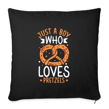 Cuisson Bretzel Boulangerie allemande Boulangerie Boulangerie Boulanger - Housse de coussin décorative 45 x 45 cm - noir - Devant