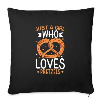 Cuisson Bretzel Boulangerie allemande Boulangerie Boulangerie Boulanger - Housse de coussin décorative 45 x 45 cm - noir - Devant