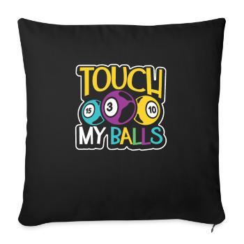 Jeu de cartes de bingo Grand-mère Joueur de bingo Cartes de bingo - Housse de coussin décorative 45 x 45 cm - noir - Devant