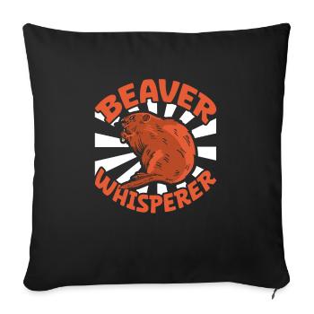 Beaver Fan Beaver Lovers Funny Beaver Gift - Sofa pillowcase 17,3'' x 17,3'' (45 x 45 cm) - black - Front