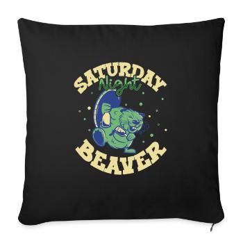 Beaver Fan Beaver Lovers Funny Beaver Gift - Sofa pillowcase 17,3'' x 17,3'' (45 x 45 cm) - black - Front