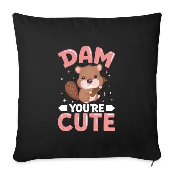 Biber Fan Biber Liebhaber Lustiges Biber Geschenk - Sofakissenbezug 45 x 45 cm - Schwarz - Vorne