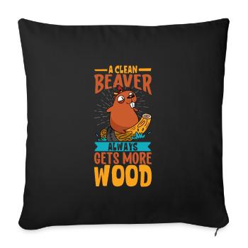Beaver Fan Beaver Lover Funny Beaver Gift - Sofa pillowcase 17,3'' x 17,3'' (45 x 45 cm) - black - Front